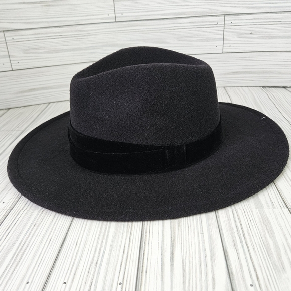 Velvet Banded Panama Hat in Jet Set Black NWT - Picture 5 of 7